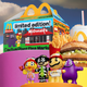 A promotional image shows a McDonald's Happy Meal box and Cactus Plant Flea Market's promotional toys.